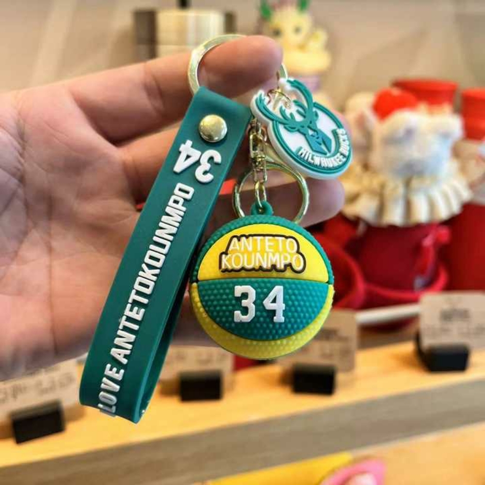 Antetokounmpo Keychain Set with Teal Strap For House Keys Or Car Keys